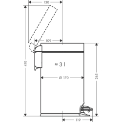 Kosz na śmieci z pedałem Chrom AddStoris HANSGROHE 41775000