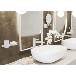 Lusterko kosmetyczne Biały Matowy AddStoris HANSGROHE 41791700