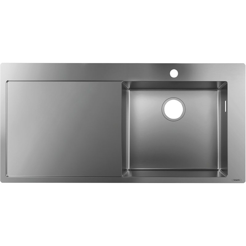 5-F450 Zlewozmywak nablatowy 450 z ociekaczem po lewej stronie Stal Szlachetna S71 HANSGROHE 43306800