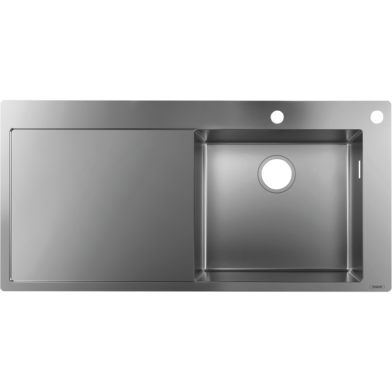 7-F450 Zlewozmywak nablatowy 450 z ociekaczem po lewej stronie Stal Szlachetna S71 HANSGROHE 43307800