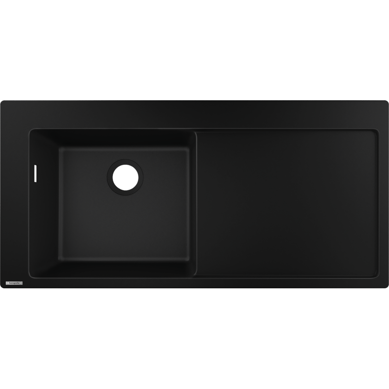 10-F450 Zlewozmywak nablatowy 450 z ociekaczem po prawej stronie czarny grafitowy S51 HANSGROHE 43330170