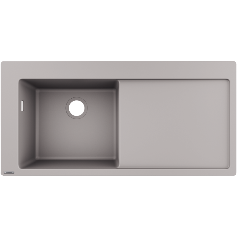 10-F450 Zlewozmywak nablatowy 450 z ociekaczem po prawej stronie szarość betonu S51 HANSGROHE 43330380