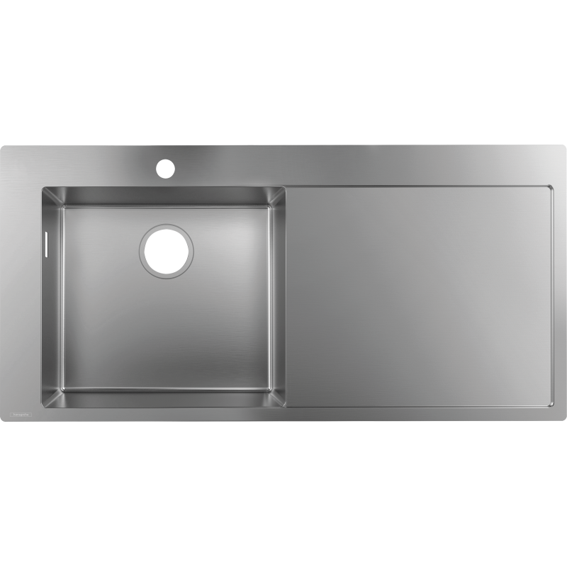 6-F450 Zlewozmywak nablatowy 450 z ociekaczem po prawej stronie Stal Szlachetna S71 HANSGROHE 43331800