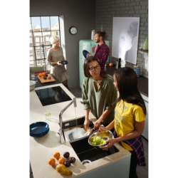 0-U770 Zlewozmywak podblatowy 370/370 czarny grafitowy S51 HANSGROHE 43434170