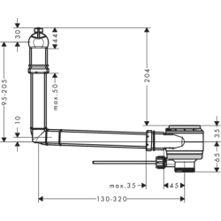 Komplet odpływowy z cięgłem i ukrytym przelewem do umywalek HANSGROHE 50005000