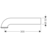 Wygięta rura z obrzeżem 30 cm Chrom HANSGROHE 53555000