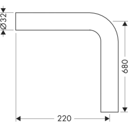 Rura - kąt 90 Chrom HANSGROHE 53646000