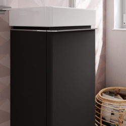 Szafka pod małą umywalkę wiszącą z drzwiami prawymi 340/245, Szary Diament Matowy Xelu Q HANSGROHE 54016000