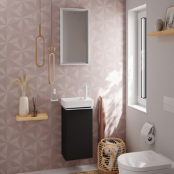 Szafka pod małą umywalkę wiszącą z drzwiami prawymi 340/245, Szary Diament Matowy Xelu Q HANSGROHE 54016700