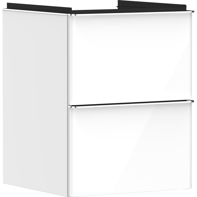 Szafka pod małą umywalkę wiszącą z 2 szufladami 480/475, Biały Wysoki Połysk Xelu Q HANSGROHE 54019000
