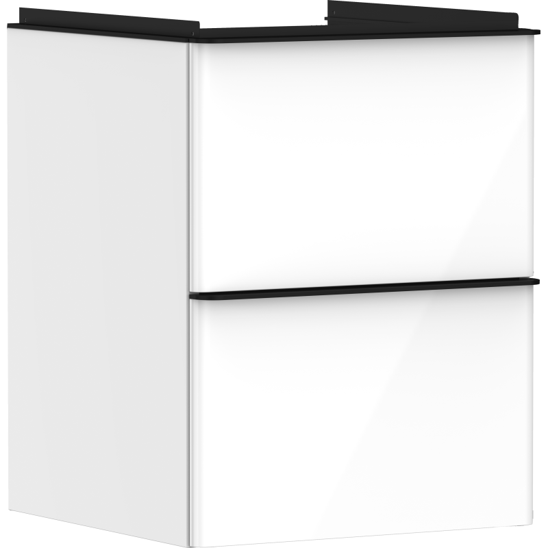 Szafka pod małą umywalkę wiszącą z 2 szufladami 480/475, Biały Wysoki Połysk Xelu Q HANSGROHE 54019670