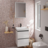Szafka pod małą umywalkę wiszącą z 2 szufladami 480/475, Biały Wysoki Połysk Xelu Q HANSGROHE 54019670