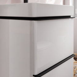 Szafka pod małą umywalkę wiszącą z 2 szufladami 480/475, Biały Wysoki Połysk Xelu Q HANSGROHE 54019670