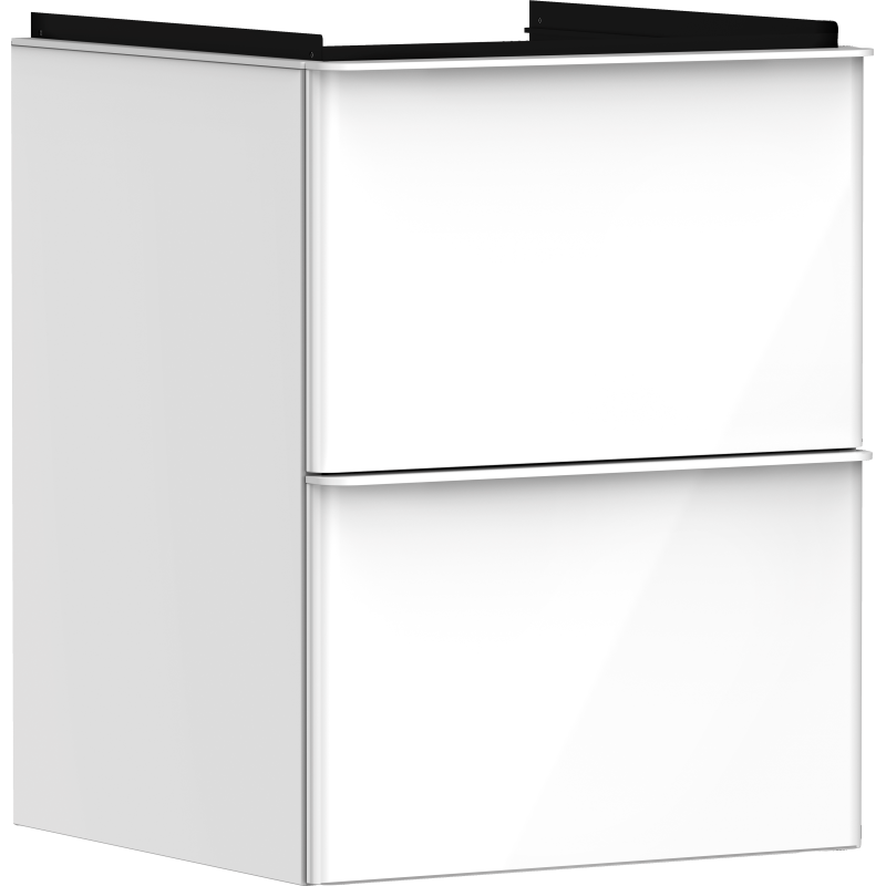 Szafka pod małą umywalkę wiszącą z 2 szufladami 480/475, Biały Wysoki Połysk Xelu Q HANSGROHE 54019700