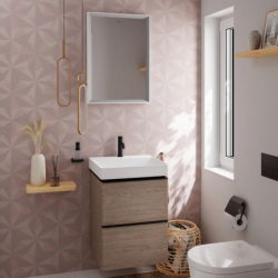 Szafka pod małą umywalkę wiszącą z 2 szufladami 480/475, Naturalny Dąb Xelu Q HANSGROHE 54021670