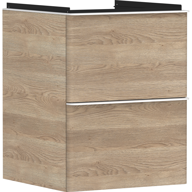 Szafka pod małą umywalkę wiszącą z 2 szufladami 480/475, Naturalny Dąb Xelu Q HANSGROHE 54021700