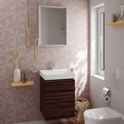 Szafka pod małą umywalkę wiszącą z 2 szufladami 480/475, Ciemny Orzech Xelu Q HANSGROHE 54022000