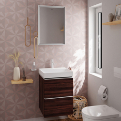 Szafka pod małą umywalkę wiszącą z 2 szufladami 480/475, Ciemny Orzech Xelu Q HANSGROHE 54022700