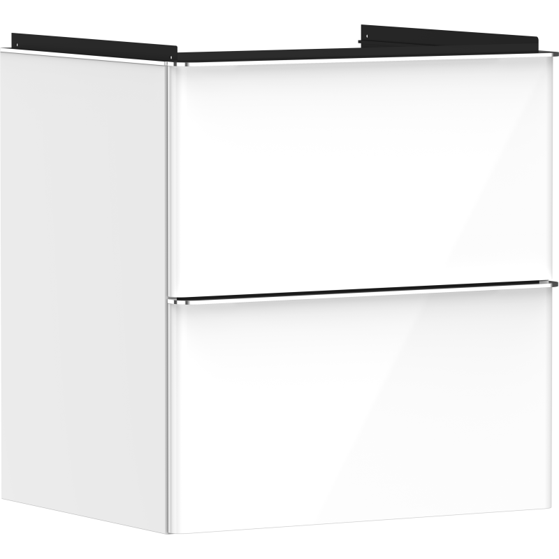 Szafka pod umywalkę wiszącą z 2 szufladami 580/475, Biały Wysoki Połysk Xelu Q HANSGROHE 54023000