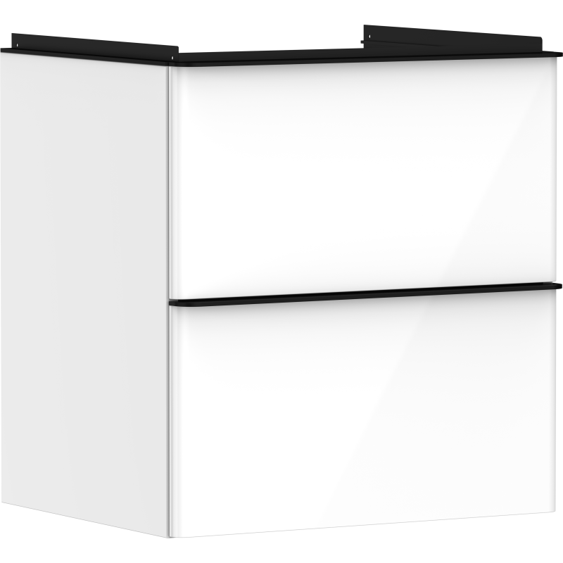 Szafka pod umywalkę wiszącą z 2 szufladami 580/475, Biały Wysoki Połysk Xelu Q HANSGROHE 54023670