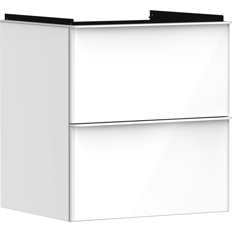Szafka pod umywalkę wiszącą z 2 szufladami 580/475, Biały Wysoki Połysk Xelu Q HANSGROHE 54023700