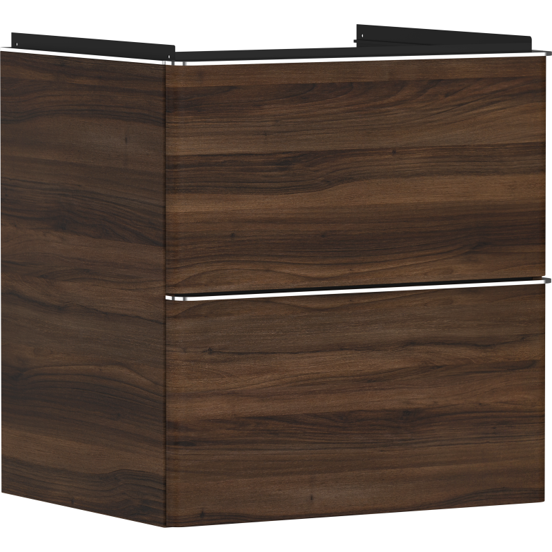 Szafka pod umywalkę wiszącą z 2 szufladami 580/475, Ciemny Orzech Xelu Q HANSGROHE 54026000