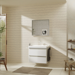 Szafka pod umywalkę wiszącą z 2 szufladami 780/475, Biały Wysoki Połysk Xelu Q HANSGROHE 54027700