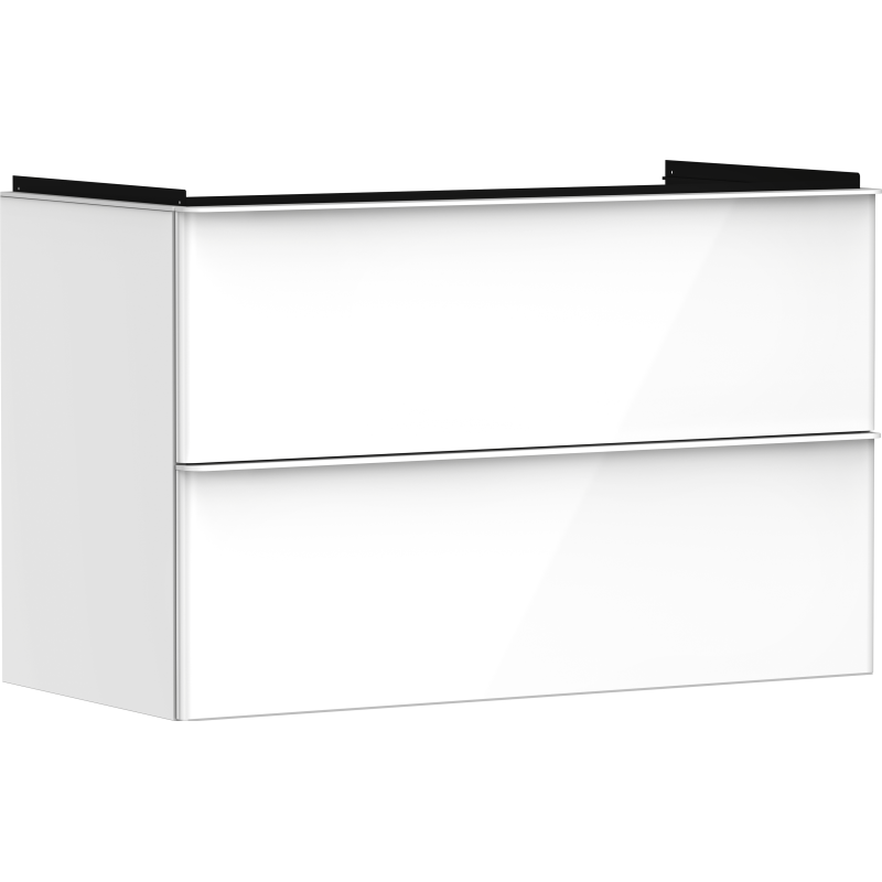 Szafka pod umywalkę wiszącą z 2 szufladami 980/475, Biały Wysoki Połysk Xelu Q HANSGROHE 54031700