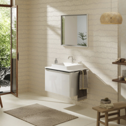 Szafka pod szlifowaną umywalkę wpuszczaną w blat z 1 szufladą 780/550, Biały Wysoki Połysk Xelu Q HANSGROHE 54054000
