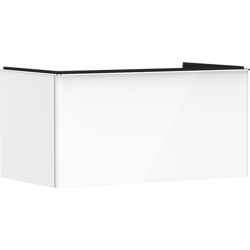 Szafka pod szlifowaną umywalkę wpuszczaną w blat z 1 szufladą 980/550, Biały Wysoki Połysk Xelu Q HANSGROHE 54058000