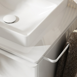 Szafka pod szlifowaną umywalkę wpuszczaną w blat z 1 szufladą 980/550, Biały Wysoki Połysk Xelu Q HANSGROHE 54058700