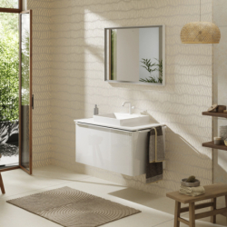 Szafka pod szlifowaną umywalkę wpuszczaną w blat z 1 szufladą 980/550, Biały Wysoki Połysk Xelu Q HANSGROHE 54058700