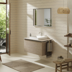 Szafka pod szlifowaną umywalkę wpuszczaną w blat z 1 szufladą 980/550, Naturalny Dąb Xelu Q HANSGROHE 54060000