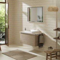Szafka pod szlifowaną umywalkę wpuszczaną w blat z 1 szufladą 980/550, Naturalny Dąb Xelu Q HANSGROHE 54060700