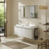 Szafka pod szlifowaną umywalkę wpuszczaną w blat z 2 szufladami 1360/550, Biały Wysoki Połysk Xelu Q HANSGROHE 54066700