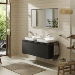 Szafka pod szlifowaną umywalkę wpuszczaną w blat z 2 szufladami 1360/550, Szary Diament Matowy Xelu Q HANSGROHE 54067000