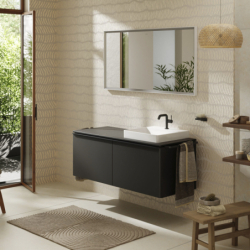 Szafka pod szlifowaną umywalkę wpuszczaną w blat z 2 szufladami 1360/550, Szary Diament Matowy Xelu Q HANSGROHE 54067670