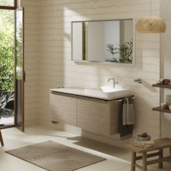 Szafka pod szlifowaną umywalkę wpuszczaną w blat z 2 szufladami 1360/550, Naturalny Dąb Xelu Q HANSGROHE 54068000