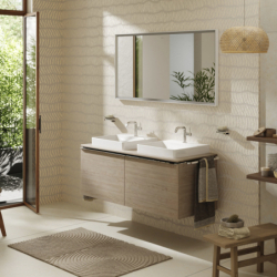 Szafka pod szlifowaną umywalkę wpuszczaną w blat z 2 szufladami 1360/550, Naturalny Dąb Xelu Q HANSGROHE 54068000
