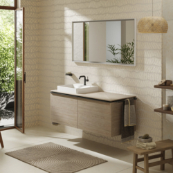 Szafka pod szlifowaną umywalkę wpuszczaną w blat z 2 szufladami 1360/550, Naturalny Dąb Xelu Q HANSGROHE 54068670