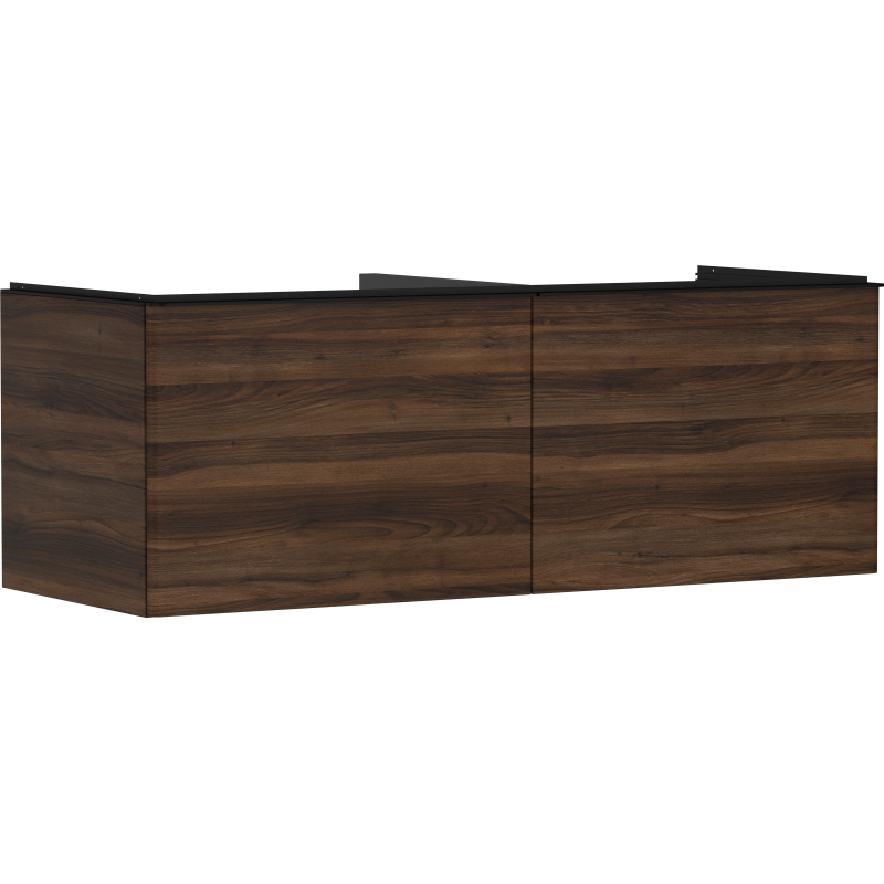 Szafka pod szlifowaną umywalkę wpuszczaną w blat z 2 szufladami 1360/550, Ciemny Orzech Xelu Q HANSGROHE 54069670