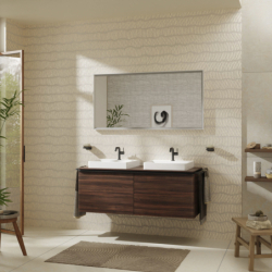 Szafka pod szlifowaną umywalkę wpuszczaną w blat z 2 szufladami 1360/550, Ciemny Orzech Xelu Q HANSGROHE 54069670