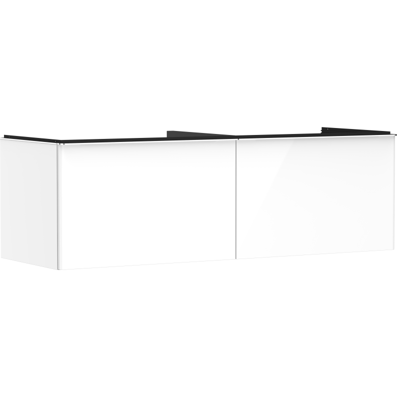 Szafka pod szlifowaną umywalkę wpuszczaną w blat z 2 szufladami 1560/550, Biały Wysoki Połysk Xelu Q HANSGROHE 54070000