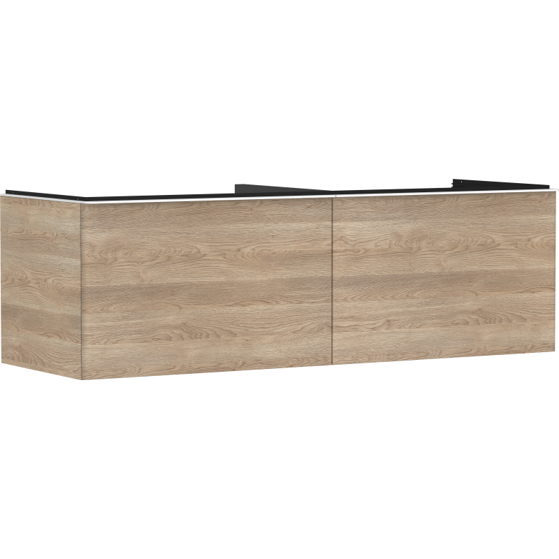 Szafka pod szlifowaną umywalkę wpuszczaną w blat z 2 szufladami 1560/550, Naturalny Dąb Xelu Q HANSGROHE 54072700