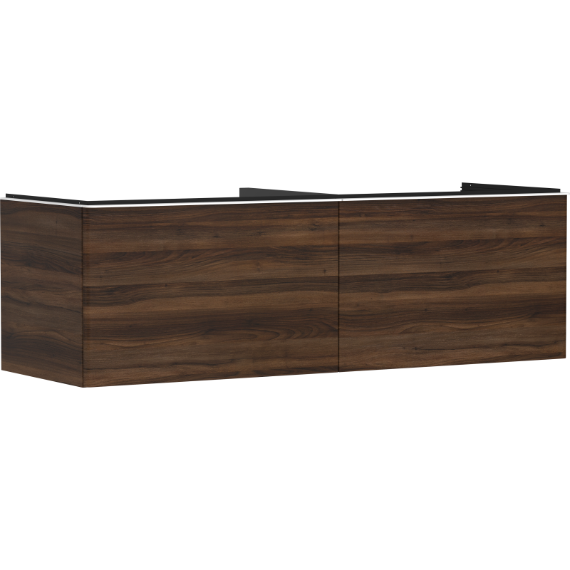 Szafka pod szlifowaną umywalkę wpuszczaną w blat z 2 szufladami 1560/550, Ciemny Orzech Xelu Q HANSGROHE 54073700