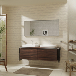 Szafka pod szlifowaną umywalkę wpuszczaną w blat z 2 szufladami 1560/550, Ciemny Orzech Xelu Q HANSGROHE 54073700