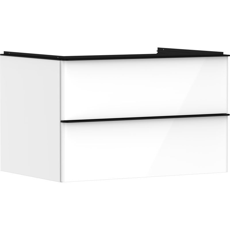 Szafka pod umywalkę nablatową z 2 szufladami 780/550, Biały Wysoki Połysk Xelu Q HANSGROHE 54074670