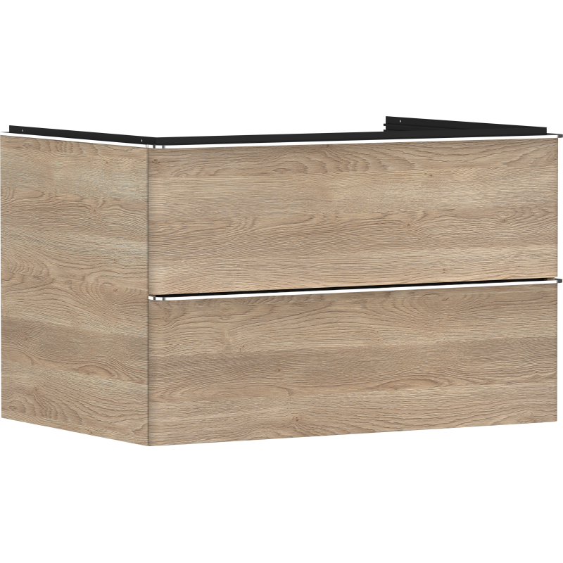 Szafka pod umywalkę nablatową z 2 szufladami 780/550, Naturalny Dąb Xelu Q HANSGROHE 54076000