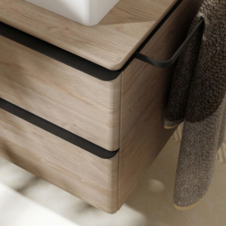 Szafka pod umywalkę nablatową z 2 szufladami 780/550, Naturalny Dąb Xelu Q HANSGROHE 54076670