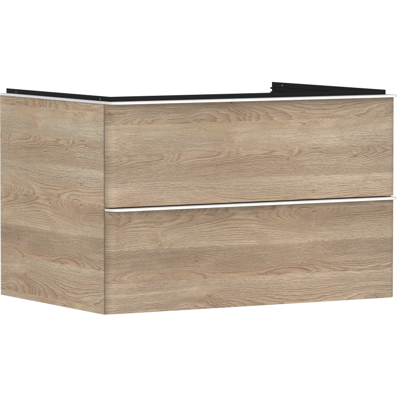 Szafka pod umywalkę nablatową z 2 szufladami 780/550, Naturalny Dąb Xelu Q HANSGROHE 54076700